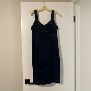 White House Black Market Dark Blue Denim Dress Size 10